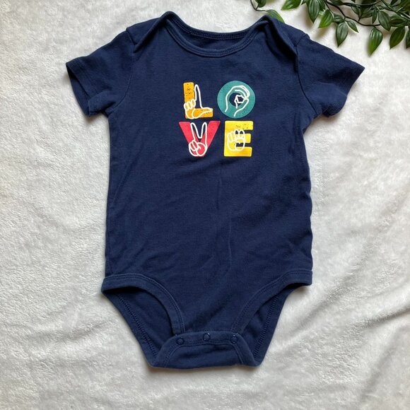 Carter’s Baby Toddler 18M Navy “LOVE” Bodysuit - Picture 1 of 15
